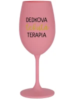 DEDKOVA TEKUTÁ TERAPIA - ružový pohár na víno 350 ml