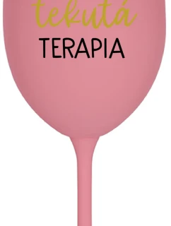 DEDKOVA TEKUTÁ TERAPIA - ružový pohár na víno 350 ml