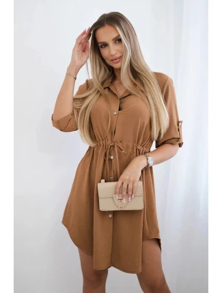 Šaty se zapínáním na knoflíky30112 tmavě hnědé - Kesi Šaty se zapínáním na knoflíky30112 tmavě hnědé - Kesi