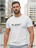 Pánské bavlněné tričko s potiskem „The Boston“, bílé, FashionStreet NX5129R Pánské bavlněné tričko s potiskem „The Boston“, bílé, FashionStreet NX5129R