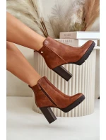 Dámské zimní botky na vysokém podpatku se zipem Camel Bioria