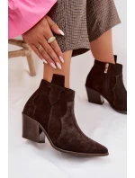 Kožené kožené boty Z Zázvoru Kakaové Zazoo 3153