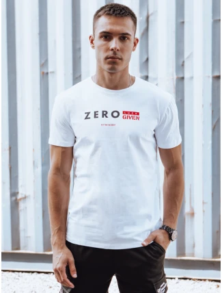 Pánské bílé tričko s potiskem FashionStreet RX5607 Pánské bílé tričko s potiskem FashionStreet RX5607