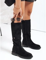 Dámské semišové černé boty FashionStreet ZY1159