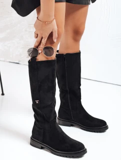 Dámské semišové černé boty FashionStreet ZY1159