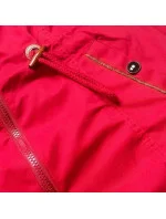 Krátká červená bunda parka s kapucí (TLR335)