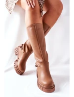 Vysoké hnědé boty s řetězem Teardown