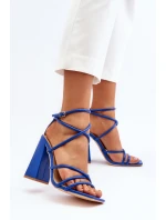 Moderní Sandály Na Podpatku Modré Josette