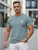 Pánské bavlněné tričko s potiskem v barvě petrol FashionStreet NX5126R Pánské bavlněné tričko s potiskem v barvě petrol FashionStreet NX5126R