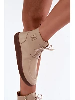 Dámské kožené barefoot polobotky s izolací Zazoo 3077 béžové