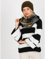 Tunelová šála AT KM 1402.20 černá a béžová