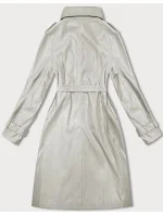 Volný dámský kabát z ekologické kůže J Style ve studené béžové barvě (11Z8101) Volný dámský kabát z ekologické kůže J Style ve studené béžové barvě (11Z8101)