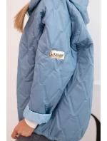 Dámská prošívaná bunda s kapucí světlá džínová