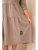 Dámská bavlněná sukni Plus Size s volány a ohrnutým rukávem fango