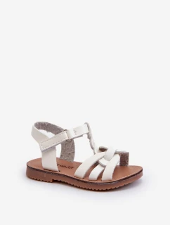 Dětské sandálky se suchým zipem bílé Marimona