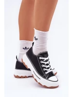 Nízké dámské tenisky na platformě černé Aradwin