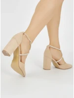 Moderní dámské hnědé lodičky na širokém podpatku Moderní dámské hnědé lodičky na širokém podpatku