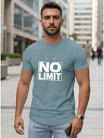 Pánské bavlněné tričko s potiskem No limit petrol FashionStreet NX0129R