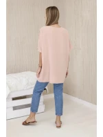 Oversized halenka s přívěskem tmavě pudrově růžová Oversized halenka s přívěskem tmavě pudrově růžová