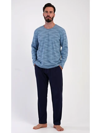 Pánské pyžamo Arnošt šedomodré - Vienetta