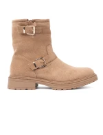 Výborné Karmelowy dámské  kotníčkové boty na plochém podpatku