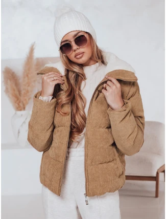 Dámská zimní manšestrová bunda TRENDYGLAM tmavě béžová FashionStreet TY4359 Dámská zimní manšestrová bunda TRENDYGLAM tmavě béžová FashionStreet TY4359