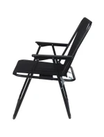 TURISTICKÁ ŽIDLE SE SEDADLY 52x44x75 cm Skládací židle černá