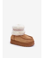 Sněhuláky dětské s kožíškem a vzorem Camel Melefia