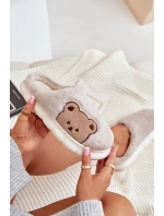 Dámské Kožené Pantofle Medvědi Béžové Firedi