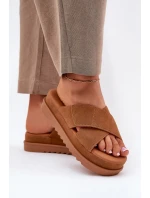 Dámské Pantofle Na Platformě S Propletenými Pásky Camel Rinasara