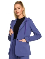 M691 Blejzr s kapucí a jedním knoflíkem - černý