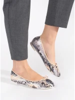 Trendy dámské  baleríny se zvířecím motivem bez podpatku