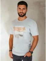 Pánské šedé tričko s potiskem FashionStreet RX5488