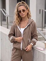 Dámská tepláková souprava s kapucí a pruhy Fango FashionStreet AY1217 Dámská tepláková souprava s kapucí a pruhy Fango FashionStreet AY1217