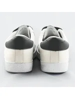 Bílo-černé dámské tenisky trampky z různých spojených materiálů (1088) Bílo-černé dámské tenisky trampky z různých spojených materiálů (1088)