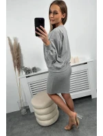 Halenka + pruhované šaty šedé Halenka + pruhované šaty šedé