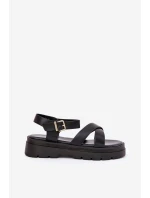 Dámské Sandály Na Platformě Z Eko Kůže Černé Gevinniser