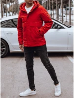 Pánská přechodná bunda s kapucí červená FashionStreet TX4880