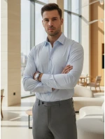 Pánská elegantní hladká modrá košile REGULAR FIT FashionStreet DX2687 Pánská elegantní hladká modrá košile REGULAR FIT FashionStreet DX2687