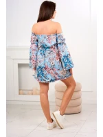 Španělské květinové šaty v mátové barvě