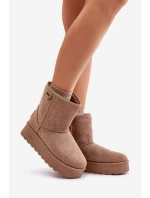 Vysoké dámské sněhule na platformě Big Star OO274A097 béžové