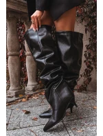 Dámské kozačky na jehlovém podpatku Ysolienne – černé