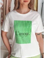 Dámské bílé tričko LAMOUR FashionStreet RY2586