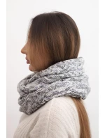 Dámský vlněný melírovaný silný zimní šál KN24 šedý+fialový Dámský vlněný melírovaný silný zimní šál KN24 šedý+fialový