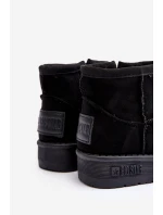 Dětské zimní boty s polstrováním na zip černé Big Star MM374100 Dětské zimní boty s polstrováním na zip černé Big Star MM374100