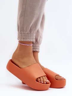 Dámské žabky na tlusté podrážce oranžové Oreithano