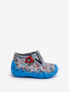 Pohodlné Dětské Domácí Obuv BEFADO 110N483 Modro-šedé