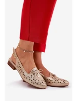 Dírové baleríny s odhalenou patou zlaté Navinnia