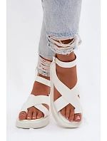 Sandály z eko kůže na platformě Bílé Zella