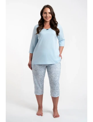 Italská móda Salli r.3/4 sp.3/4 barva:modrá/tisk